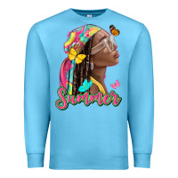 Ocean Blue summer afro Premium Sweatshirt - NancyCooperArtShop