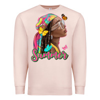 Pale Pink summer afro Premium Sweatshirt - NancyCooperArtShop