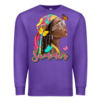 Purple summer afro Premium Sweatshirt - NancyCooperArtShop