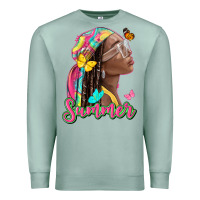 Seafoam summer afro Premium Sweatshirt - NancyCooperArtShop