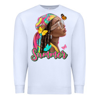 White summer afro Premium Sweatshirt - NancyCooperArtShop