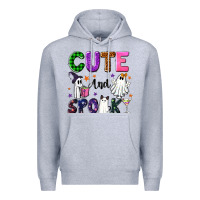 Heather Grey Cute and spooky Premium Hoodie - NancyCooperArtShop