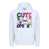White Cute and spooky Premium Hoodie - NancyCooperArtShop
