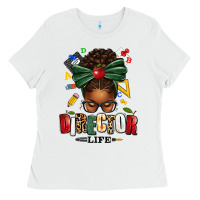 Director Life Afro Messy Bun Ladies Tee | Teevron