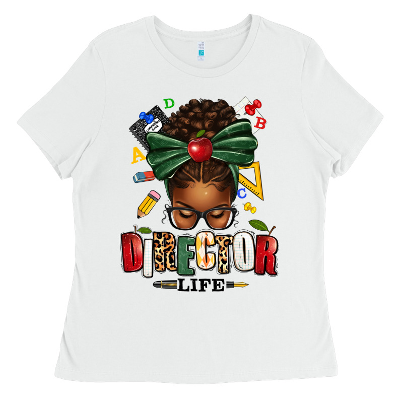 Director Life Afro Messy Bun Ladies Tee by texasbilliewilder | Teevron