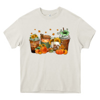 Cream fall coffee cups Heavy Core Tee - Zillion Design Studio