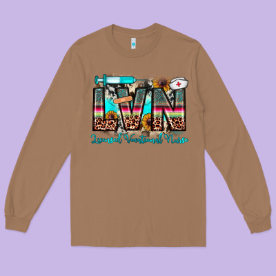 Lvn Licensed Vocational Nurse Long Sleeve Tee Designed By Jahusdesignshop