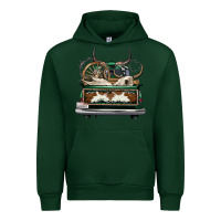 Forest Green cowhide and hunter truck olivia Urban Hoodie - OliviaCreatesArt
