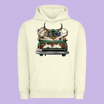 Cowhide And Hunter Truck Olivia Urban Hoodie Designed By Oliviacreatesart