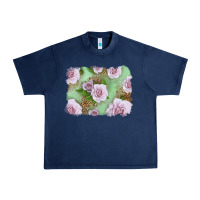 Navy pink roses with leopard background Urban Heavy Tee - LillyAllenDesigns