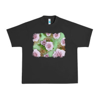 Pink Roses With Leopard Background Urban Heavy Tee | Teevron