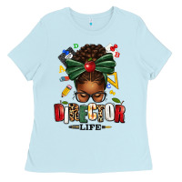 Baby Blue director life afro messy bun Ladies Tee - texasbilliewilder