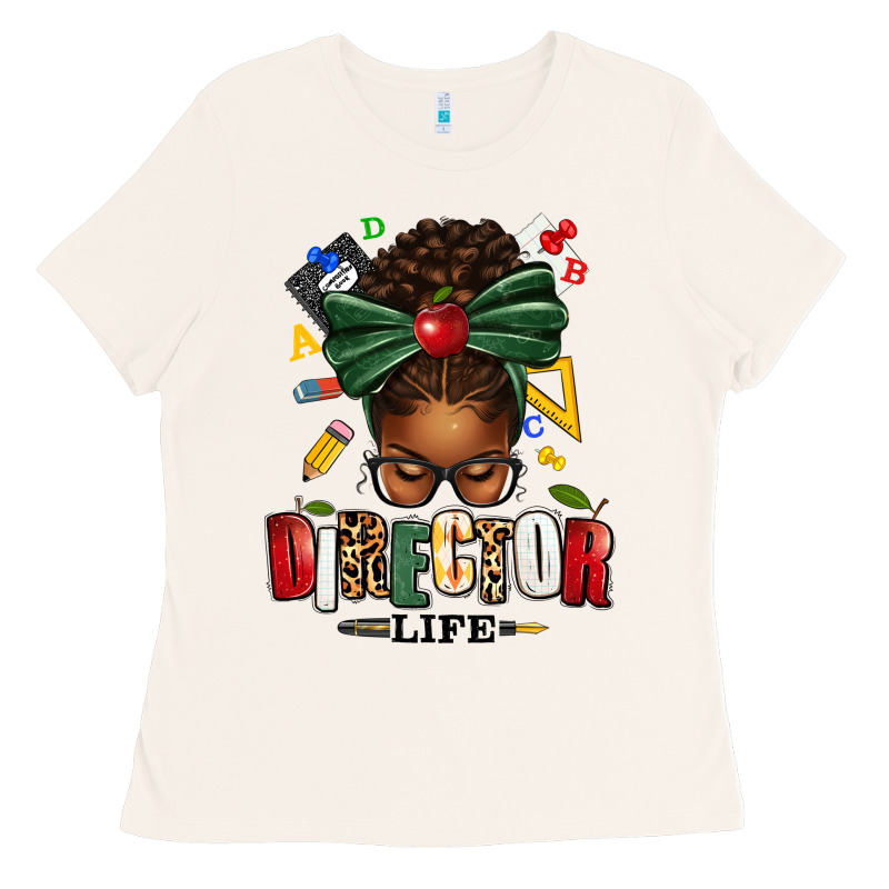 Director Life Afro Messy Bun Ladies Tee by texasbilliewilder | Teevron