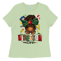 Matcha director life afro messy bun Ladies Tee - texasbilliewilder