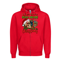 Red when you’re dead inside but it's christmas Zipper Hoodie - BundleAndBundleShop