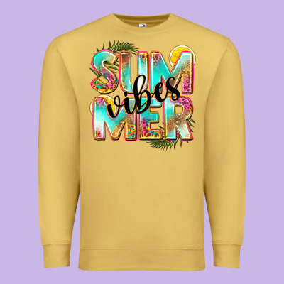 Summer Vibes Premium Sweatshirt Designed By Nancycooperartshop