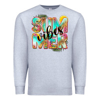 Heather Grey summer vibes Premium Sweatshirt - NancyCooperArtShop