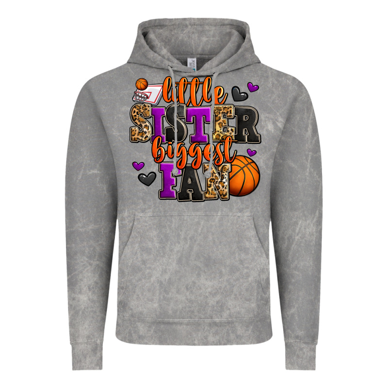 Little Sister Biggest Fan Basketball Vintage Hoodie by Jasminsmagicworld | Teevron