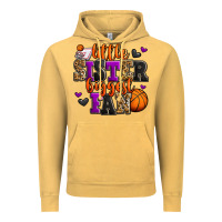 Vintage Mustard little sister biggest fan basketball Vintage Hoodie - Jasminsmagicworld