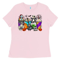 Bubblegum Pink halloween cartoon characters coffee cups Ladies Tee - Zillion Design Studio