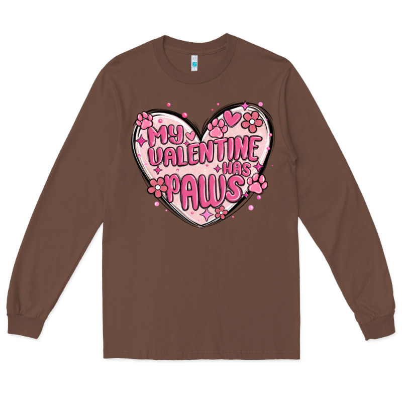 My Valentine Has Paws Long Sleeve Tee by MaliasSmallBusiness | Teevron