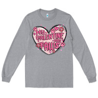 Heather Grey my valentine has paws Long Sleeve Tee - MaliasSmallBusiness