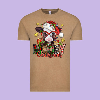 Mooey Christmas Baby Calf Vintage Tee Designed By Jasminsmagicworld