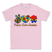 Bubblegum Pink Peace Love Autism Classic Tee - Jasminsmagicworld