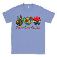 Colony Blue Peace Love Autism Classic Tee - Jasminsmagicworld