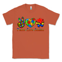 Copper Peace Love Autism Classic Tee - Jasminsmagicworld