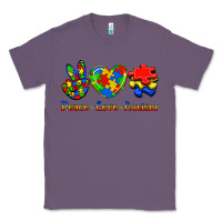 Lavender Peace Love Autism Classic Tee - Jasminsmagicworld