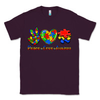 Plum Peace Love Autism Classic Tee - Jasminsmagicworld