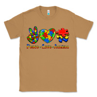 Toasted Coconut Peace Love Autism Classic Tee - Jasminsmagicworld