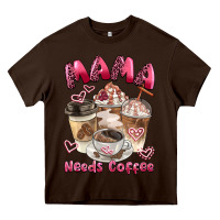 Chocolate Brown mama needs coffee Heavy Core Tee - BarkalooDesign