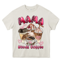 Cream mama needs coffee Heavy Core Tee - BarkalooDesign