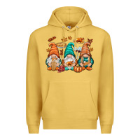 Antique Gold Thanksgiving gnomes Premium Hoodie - NancyCooperArtShop
