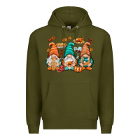 Army Green Thanksgiving gnomes Premium Hoodie - NancyCooperArtShop