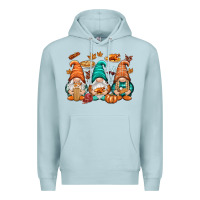 Blue Mist Thanksgiving gnomes Premium Hoodie - NancyCooperArtShop