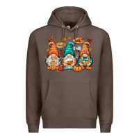 Coffee Thanksgiving gnomes Premium Hoodie - NancyCooperArtShop