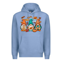 Colony Blue Thanksgiving gnomes Premium Hoodie - NancyCooperArtShop