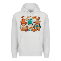 Dove Grey Thanksgiving gnomes Premium Hoodie - NancyCooperArtShop