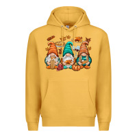 Mustard Thanksgiving gnomes Premium Hoodie - NancyCooperArtShop