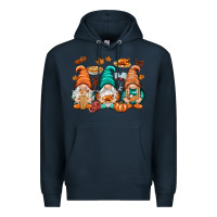Navy Thanksgiving gnomes Premium Hoodie - NancyCooperArtShop