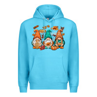 Ocean Blue Thanksgiving gnomes Premium Hoodie - NancyCooperArtShop