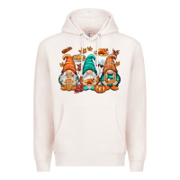 Pale Pink Thanksgiving gnomes Premium Hoodie - NancyCooperArtShop