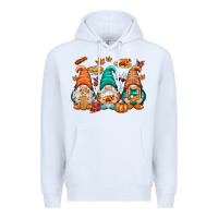 White Thanksgiving gnomes Premium Hoodie - NancyCooperArtShop