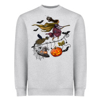 Heather Grey Witch Heavyweight Sweatshirt - NancyCooperArtShop