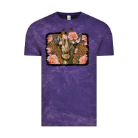 Cloud Purple Western Floral Giraffe Vintage Tee - LillyAllenDesigns