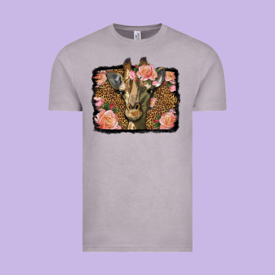 Western Floral Giraffe Vintage Tee Designed By Lillyallendesigns