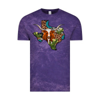 Cloud Purple longhorn texas map Vintage Tee - AdoDesignShop